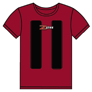 Acme, Z28 Stripes T-Shirt, Large, Cardinal