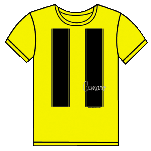 Acme, Camaro Stripes T-Shirt, Small, Yellow